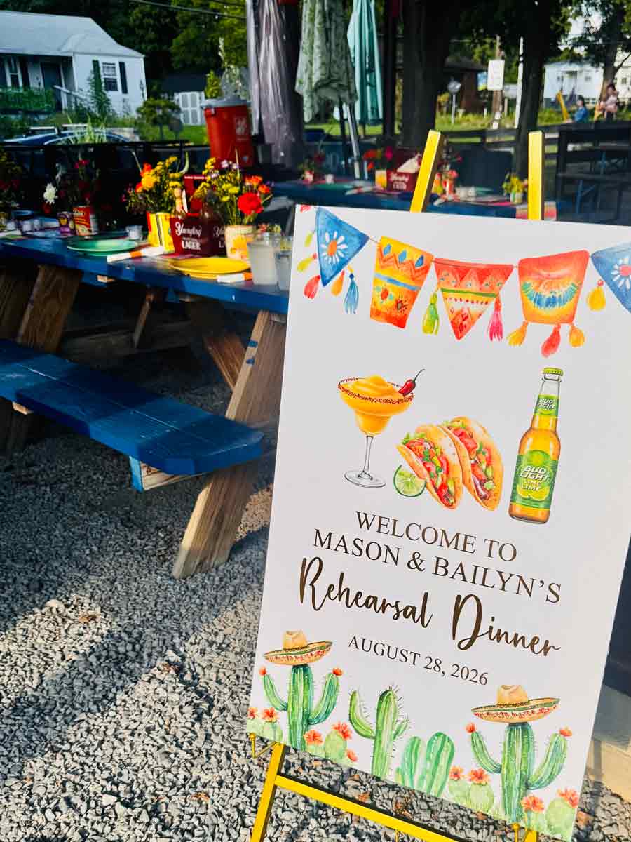 Rehersal dinner in the margarita garden at Sokno Taco Cantina